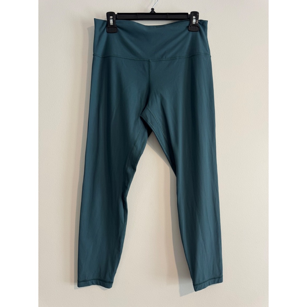 Lululemon Align Ribbed High-Rise Pant Women Size 12‎ Teal Ribbed Texture